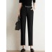 Contrast Pocket Step Hem Tailored Pants For Women