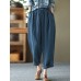 Leisure Solid Cotton Pocket Casual Cotton Pants